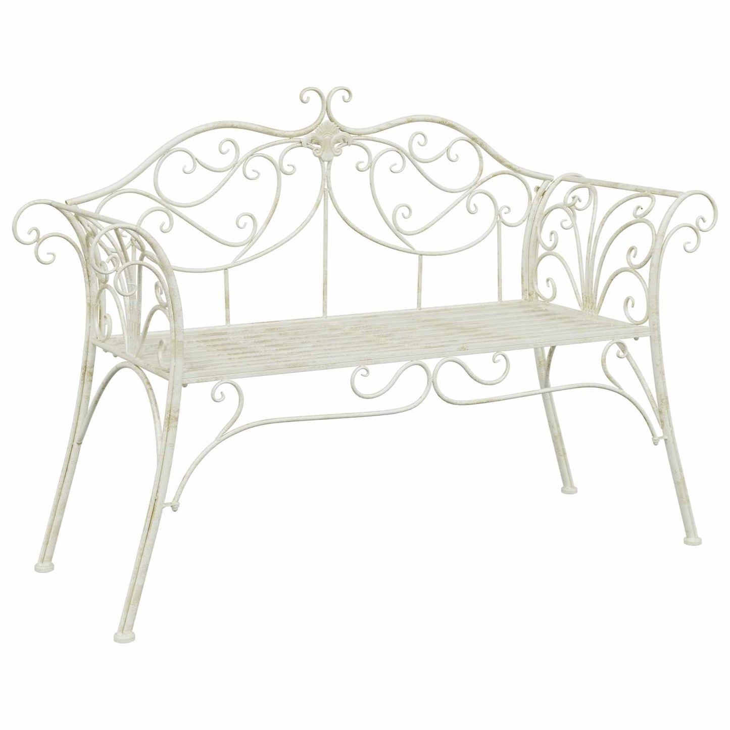 Hagebenk 2-Antall seter 130 x 47 x 90 cm Stål Antikk hvit