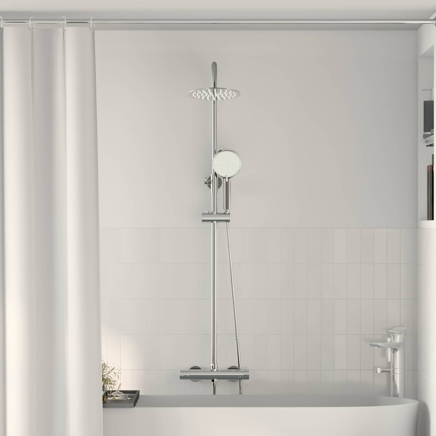 Termostatisk dusjsystem sett Krom SS201