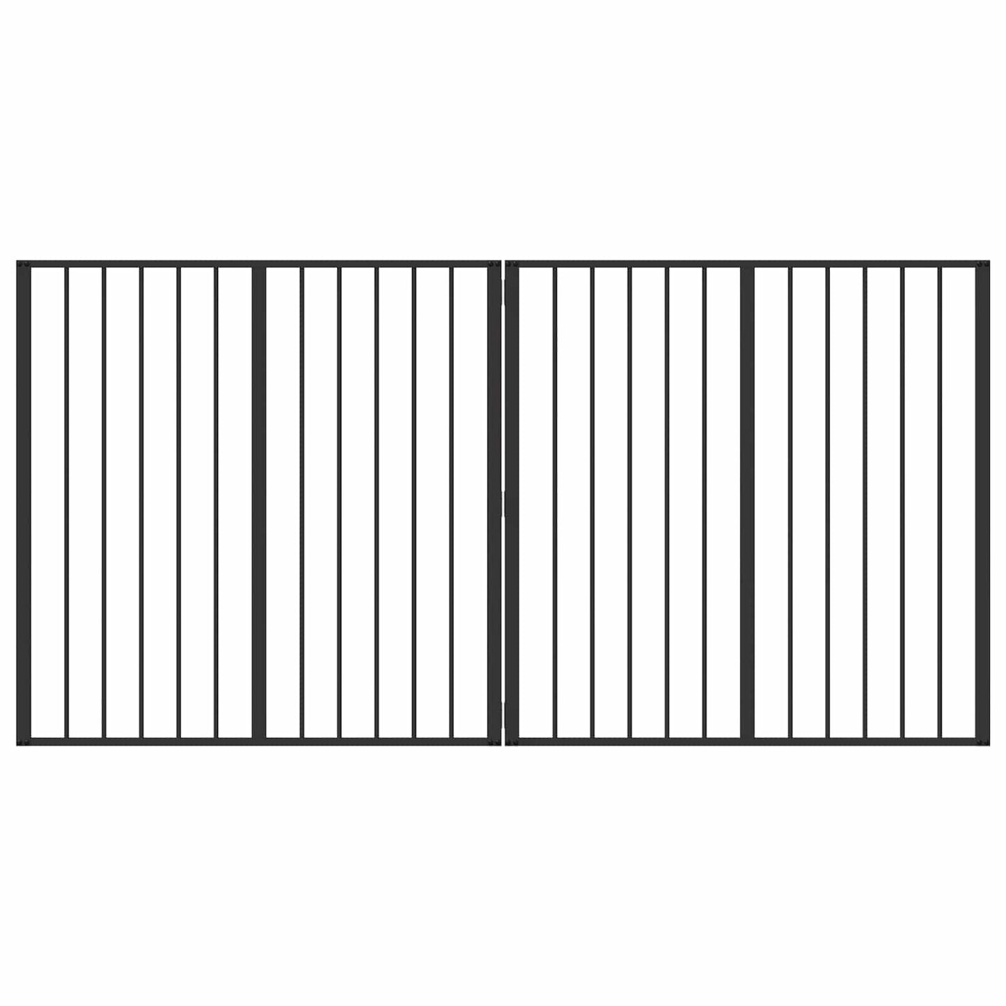 Hundeluke 2 Panels Svart 100 x 100 cm Galvanisert Stål