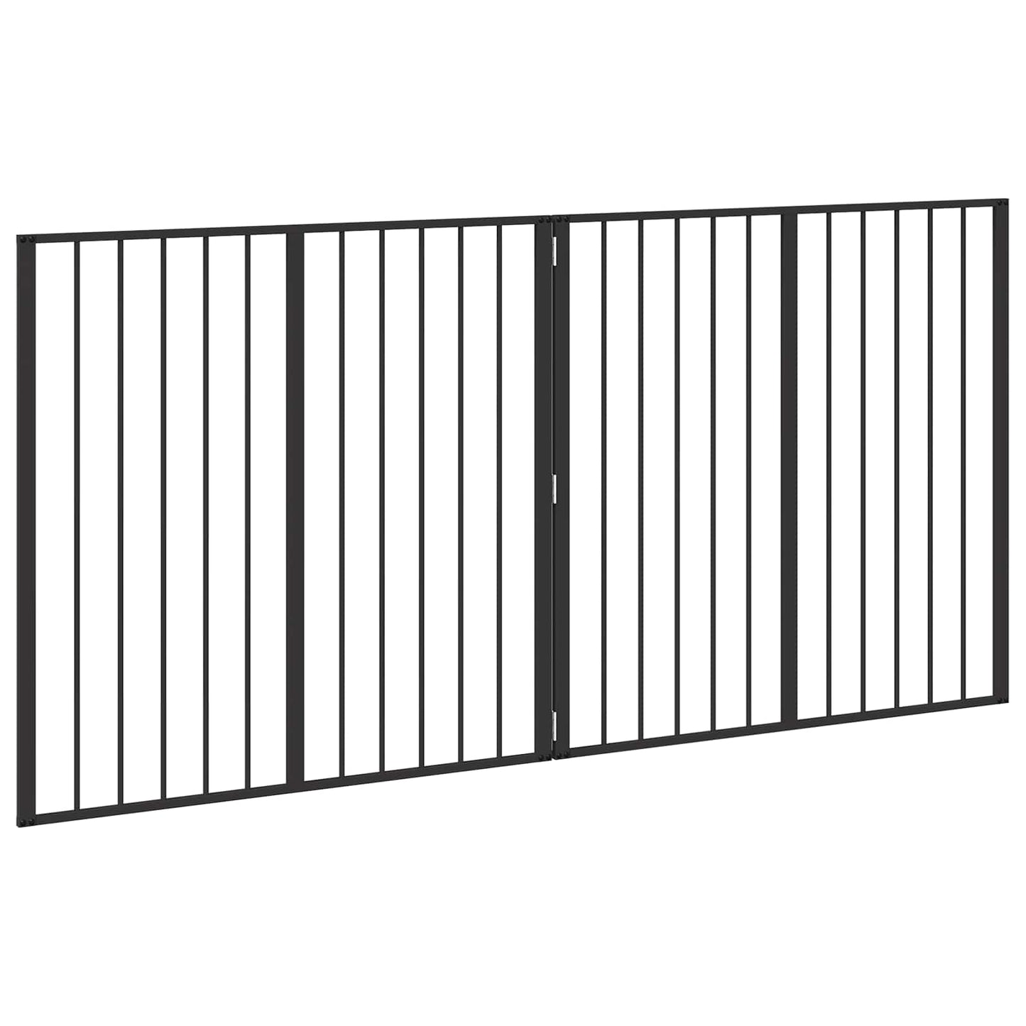 Hundeluke 2 Panels Svart 100 x 100 cm Galvanisert Stål