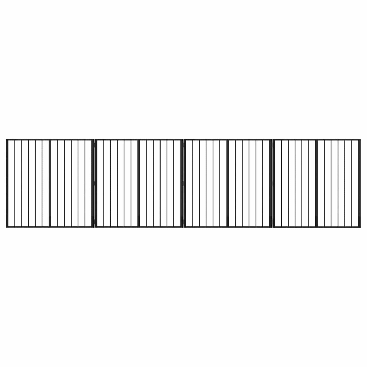 Hundeluke 4 pcs Svart 100 x 100 cm Galvanisert Stål