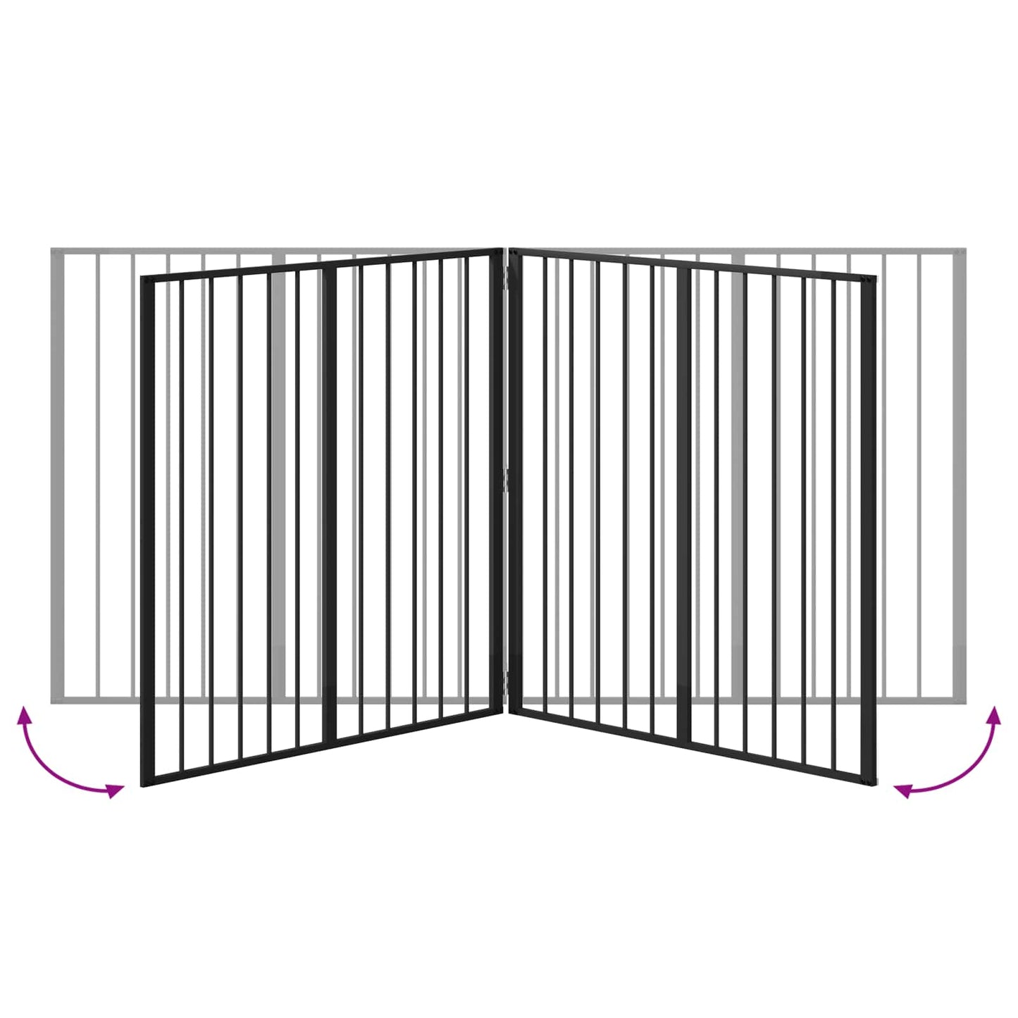 Hundeluke 4 pcs Svart 100 x 100 cm Galvanisert Stål