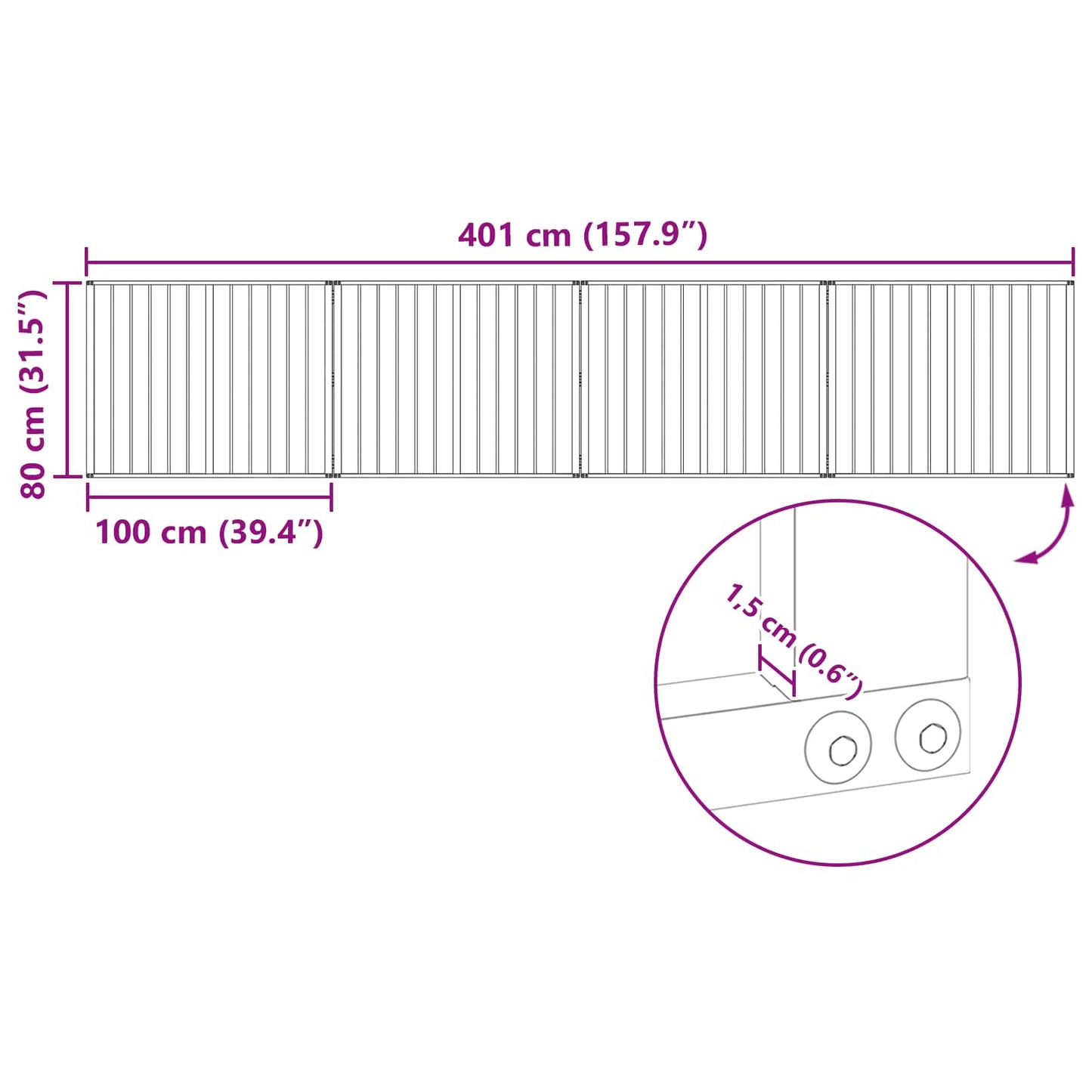 Hundeluke 4 pcs Svart 100 x 80 cm Galvanisert Stål