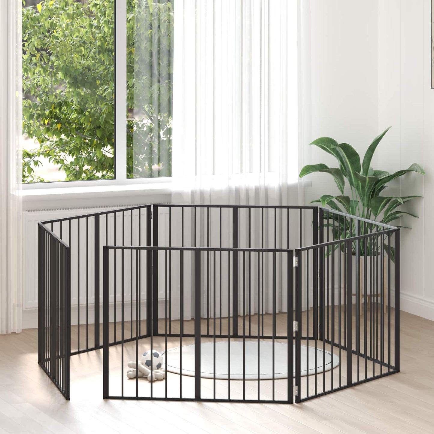 Hundeluke 6 pcs Svart 100 x 80 cm Galvanisert Stål