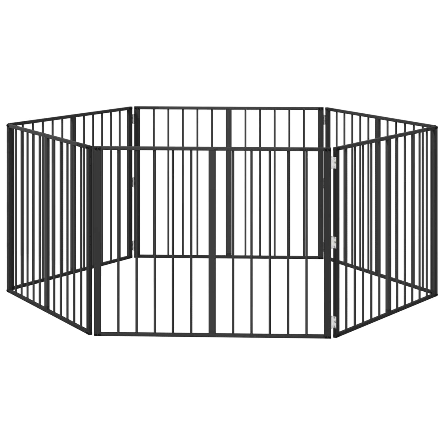 Hundeluke 6 pcs Svart 100 x 80 cm Galvanisert Stål