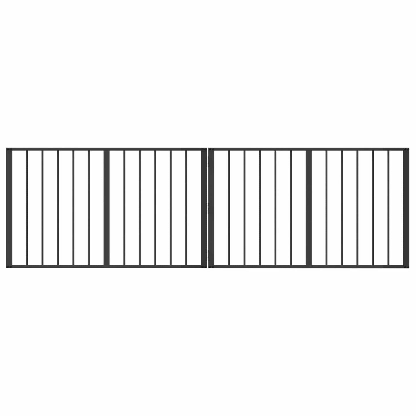 Hundeluke 2 pcs Svart 100 x 60 cm Galvanisert Stål