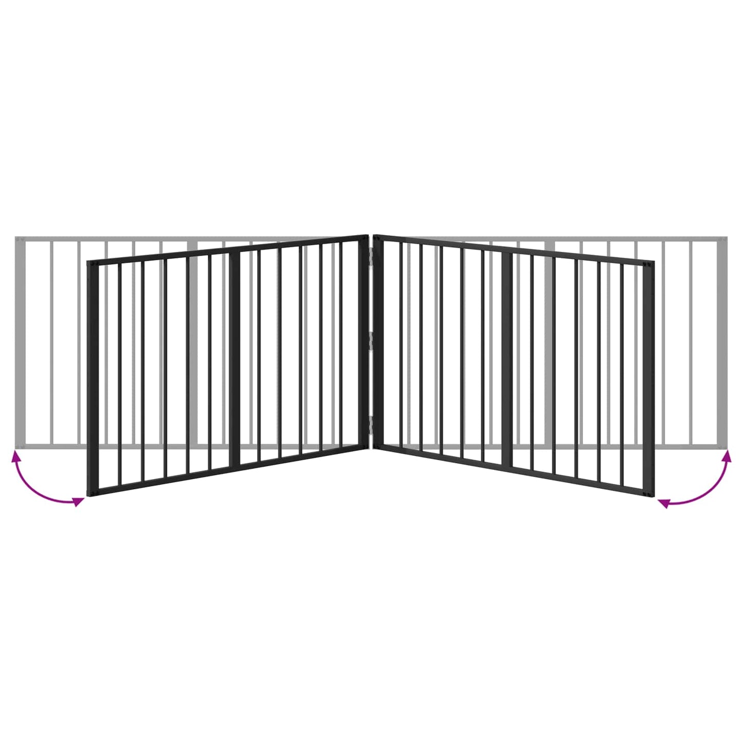 Hundeluke 2 pcs Svart 100 x 60 cm Galvanisert Stål
