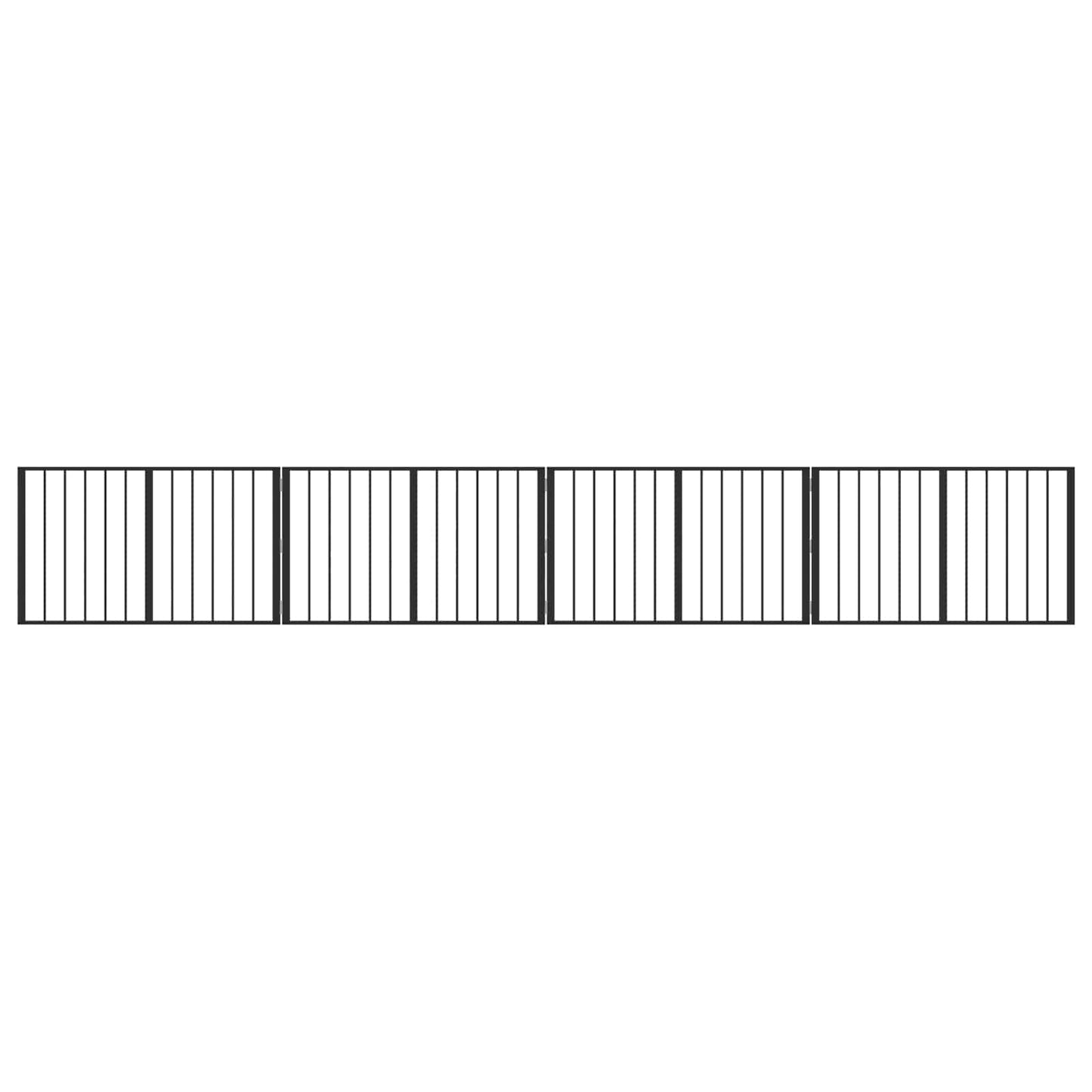 Hundeluke 4 pcs Svart 100 x 60 cm Galvanisert Stål