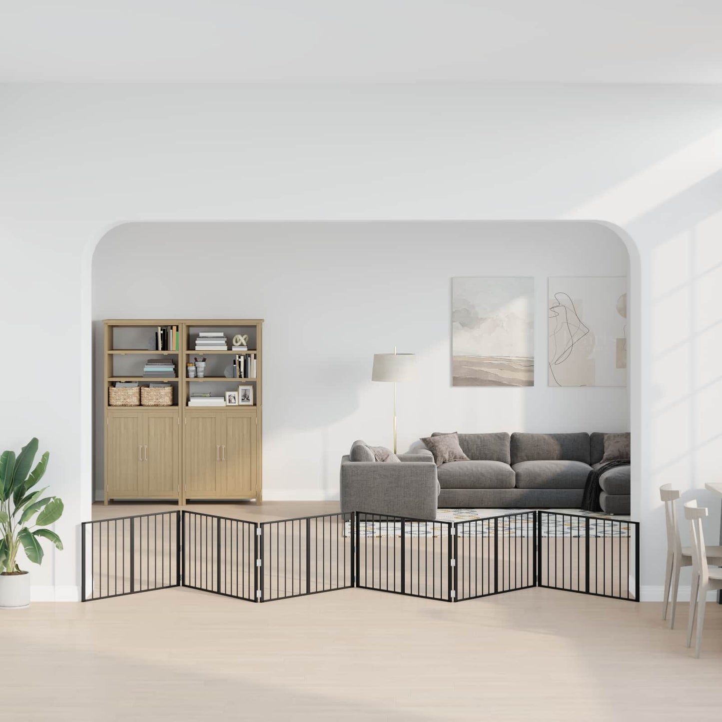 Hundeluke 6 pcs Svart 100 x 60 cm Galvanisert Stål