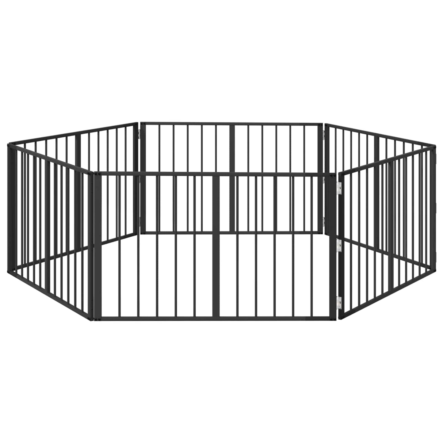 Hundeluke 6 pcs Svart 100 x 60 cm Galvanisert Stål