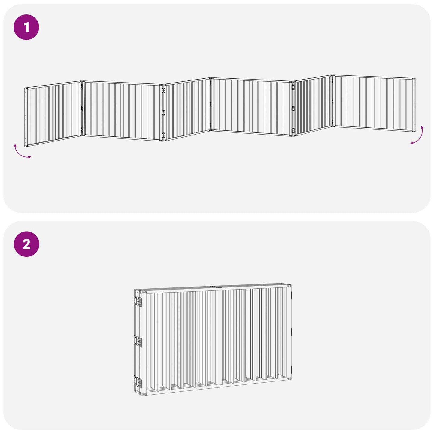 Hundeluke 6 pcs Svart 100 x 60 cm Galvanisert Stål