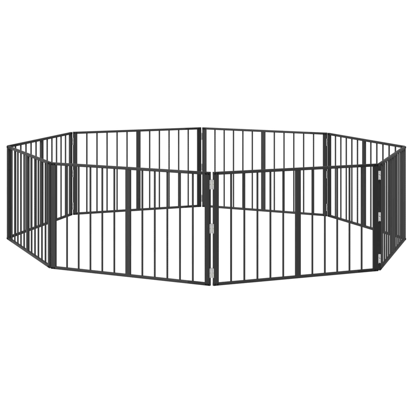 Hundeluke 8 pcs Svart 100 x 60 cm Galvanisert Stål