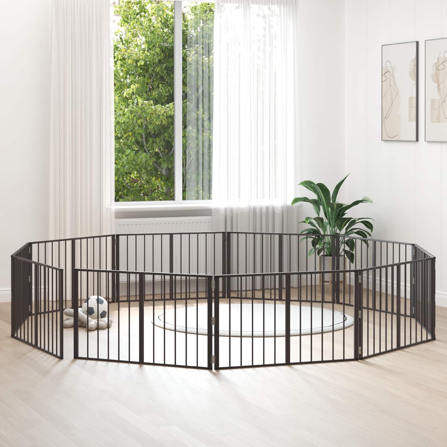 Hundeluke 10 pcs Svart 100 x 60 cm Galvanisert Stål