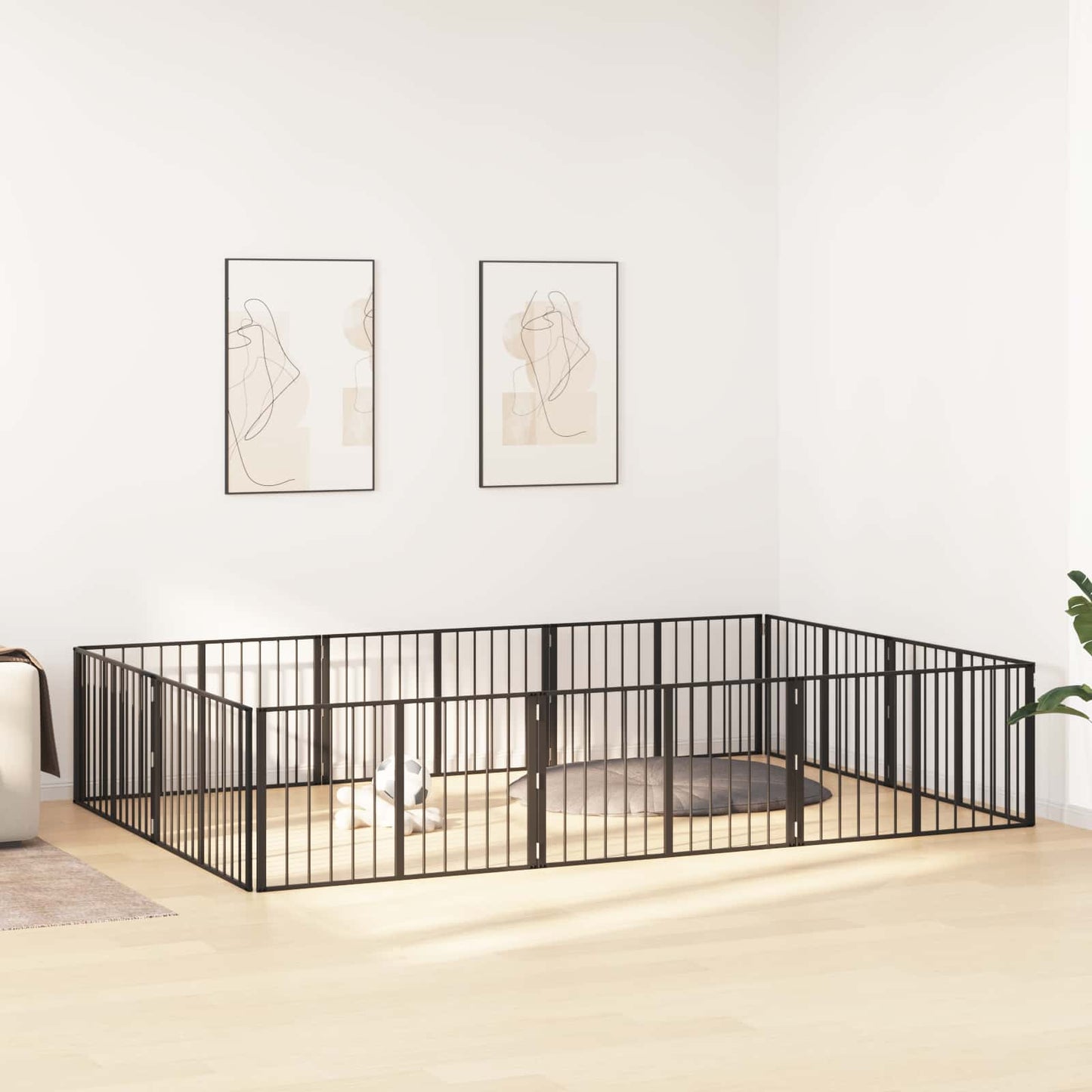 Hundeluke 10 pcs Svart 100 x 60 cm Galvanisert Stål