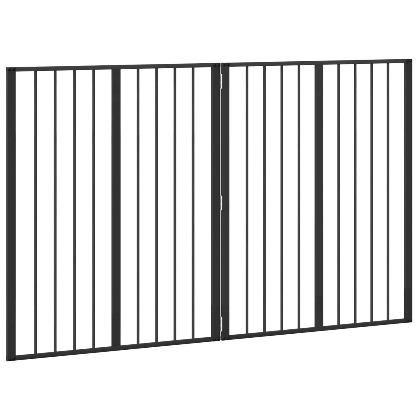 Hundeluke 2 pcs Svart 80 x 100 cm Galvanisert Stål