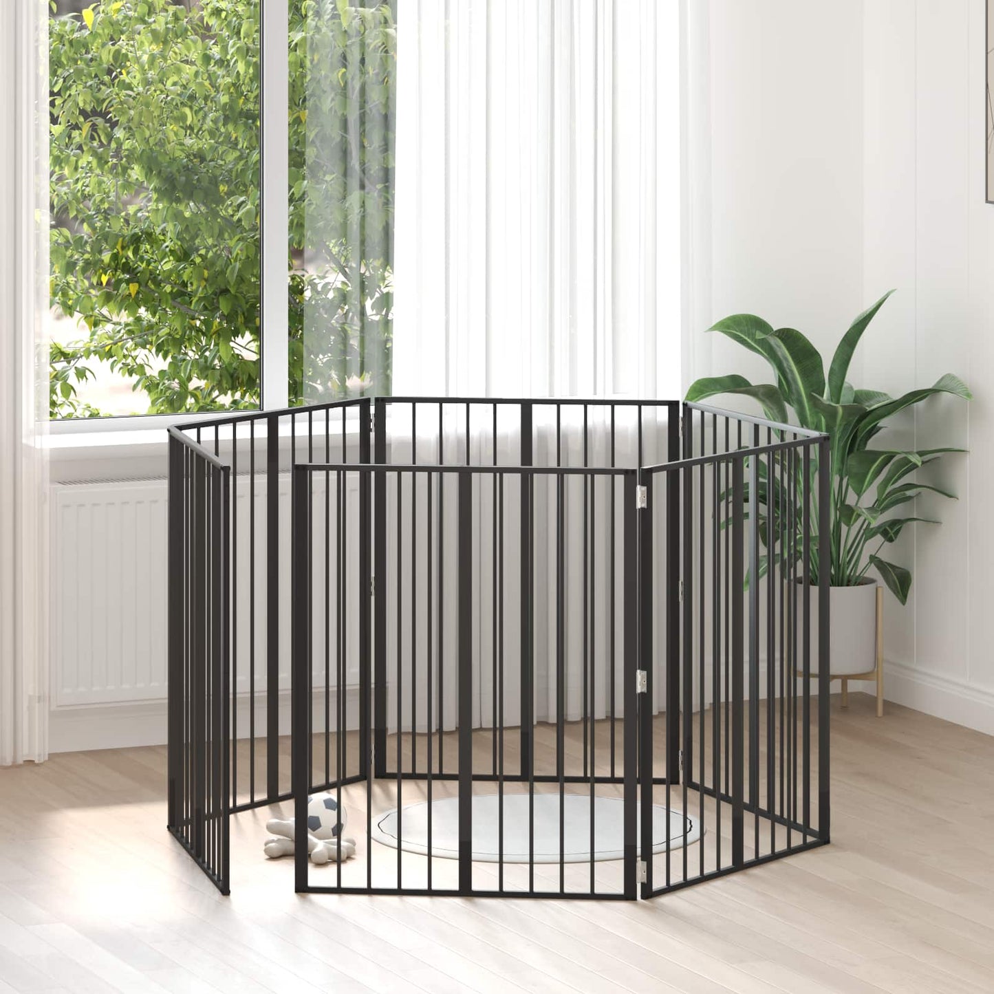 Hundeluke 6 pcs Svart 80 x 100 cm Galvanisert Stål