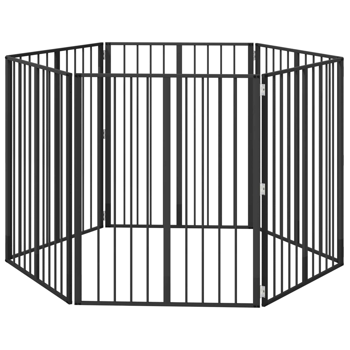 Hundeluke 6 pcs Svart 80 x 100 cm Galvanisert Stål