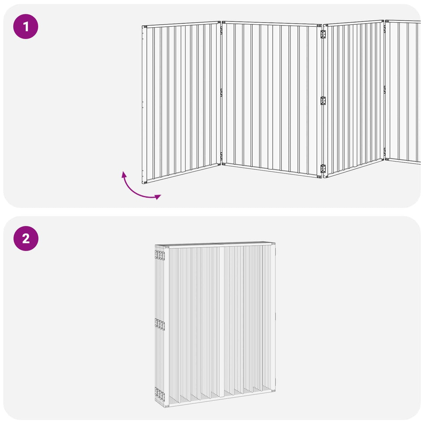 Hundeluke 8 pcs Svart 80 x 100 cm Galvanisert Stål