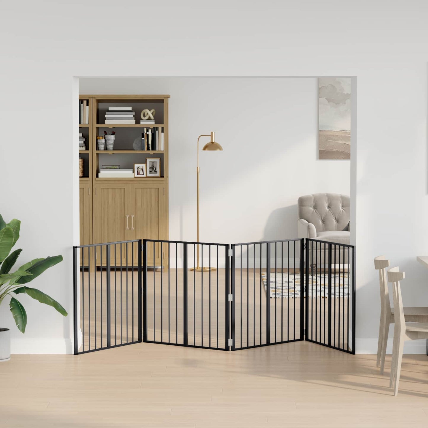 Hundeluke 4 pcs Svart 80 x 80 cm Galvanisert Stål