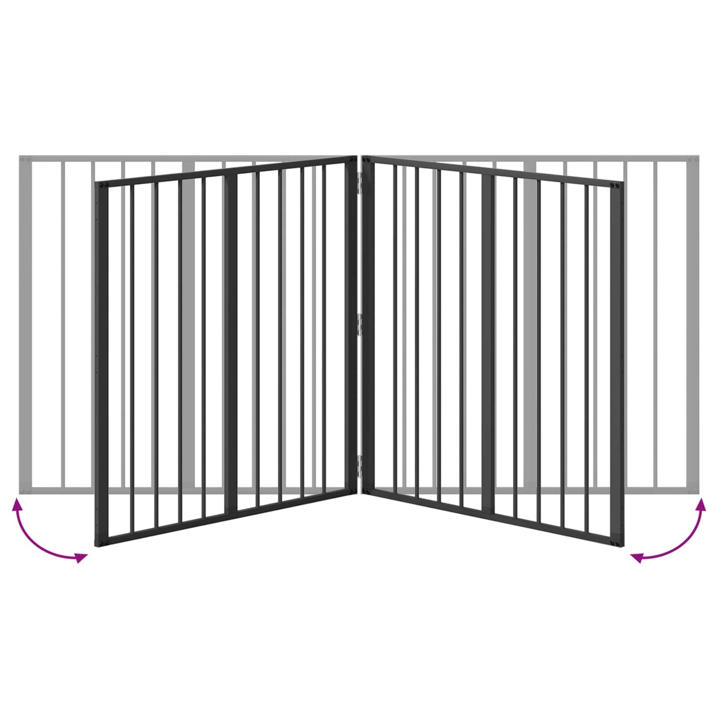 Hundeluke 4 pcs Svart 80 x 80 cm Galvanisert Stål