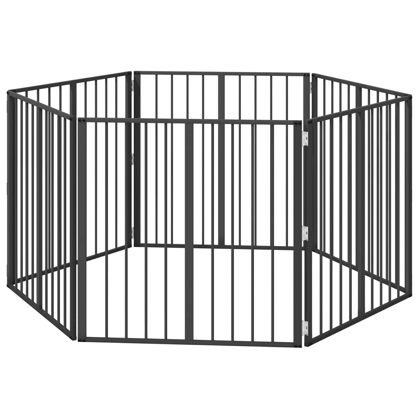 Hundeluke 6 pcs Svart 80 x 80 cm Galvanisert Stål