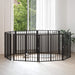 Hundeluke 8 pcs Svart 80 x 80 cm Galvanisert Stål