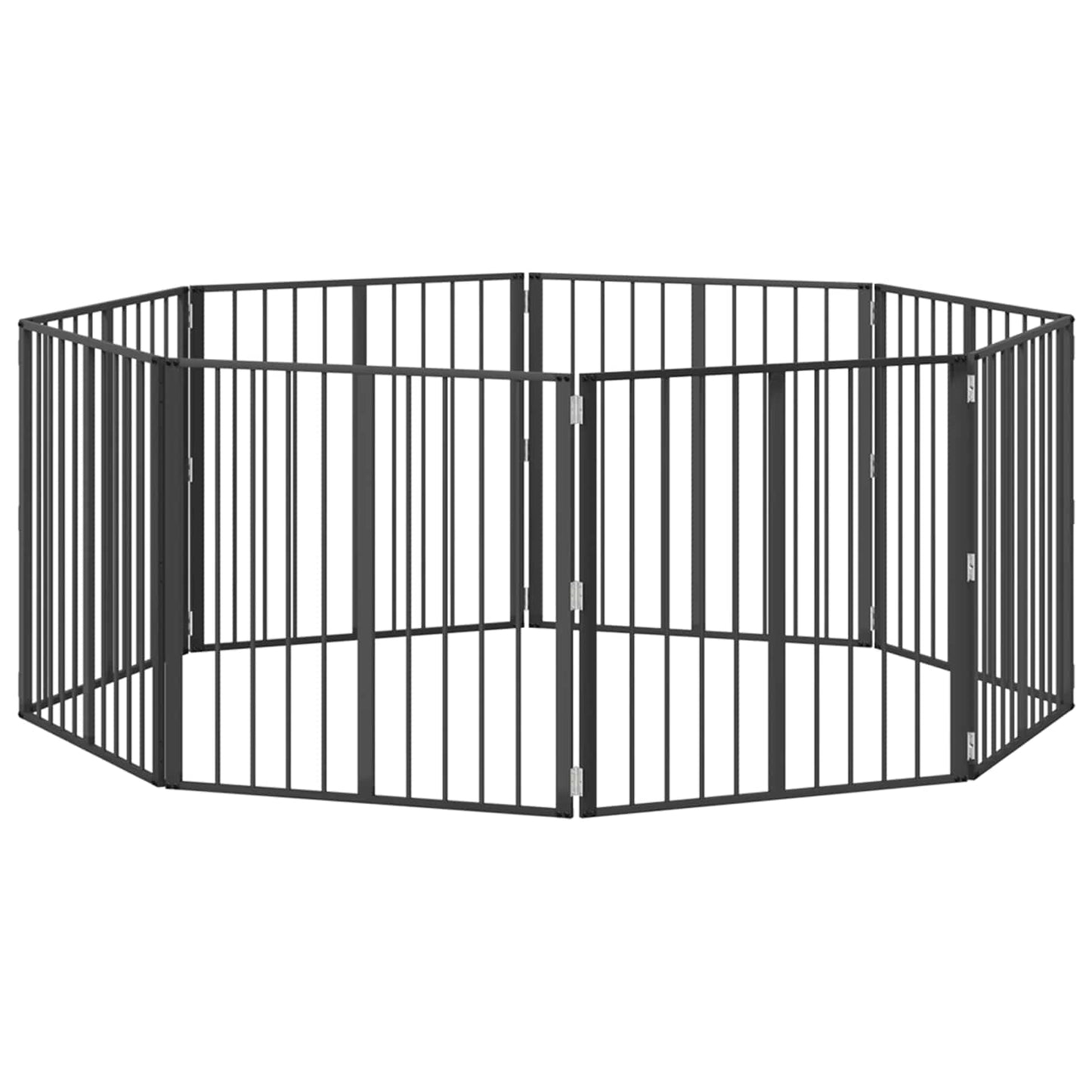 Hundeluke 8 pcs Svart 80 x 80 cm Galvanisert Stål