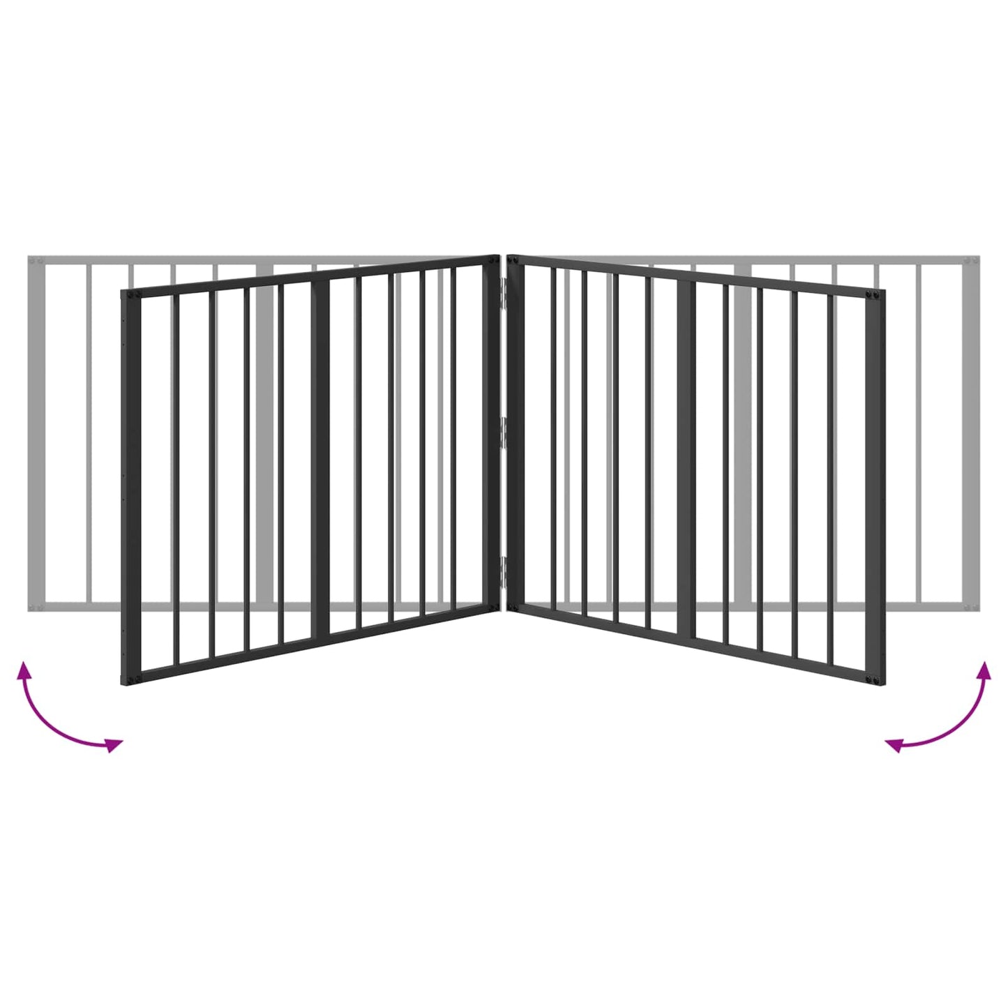 Hundeluke 2 pcs Svart 80 x 60 cm Galvanisert Stål