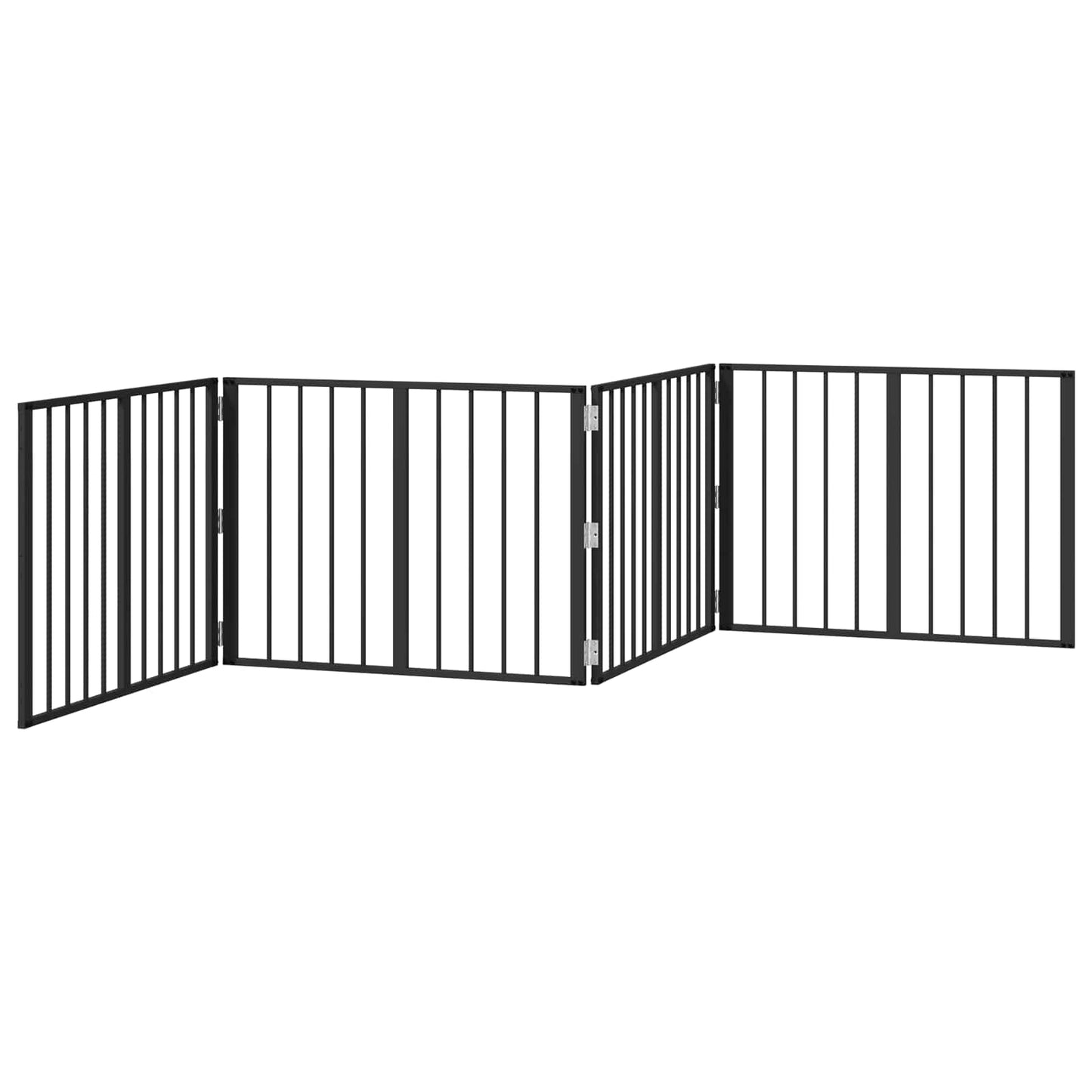 Hundeluke 4 pcs Svart 80 x 60 cm Galvanisert Stål