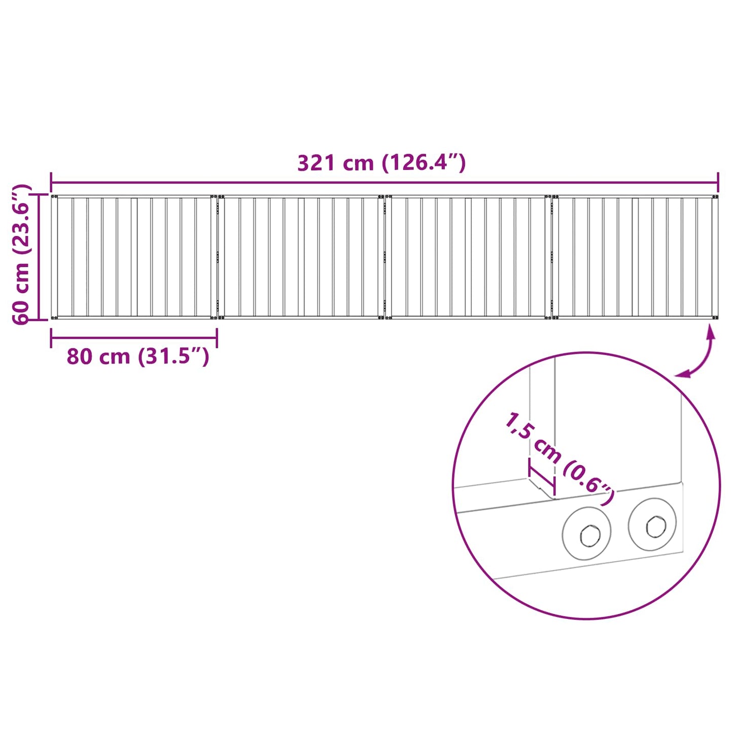 Hundeluke 4 pcs Svart 80 x 60 cm Galvanisert Stål
