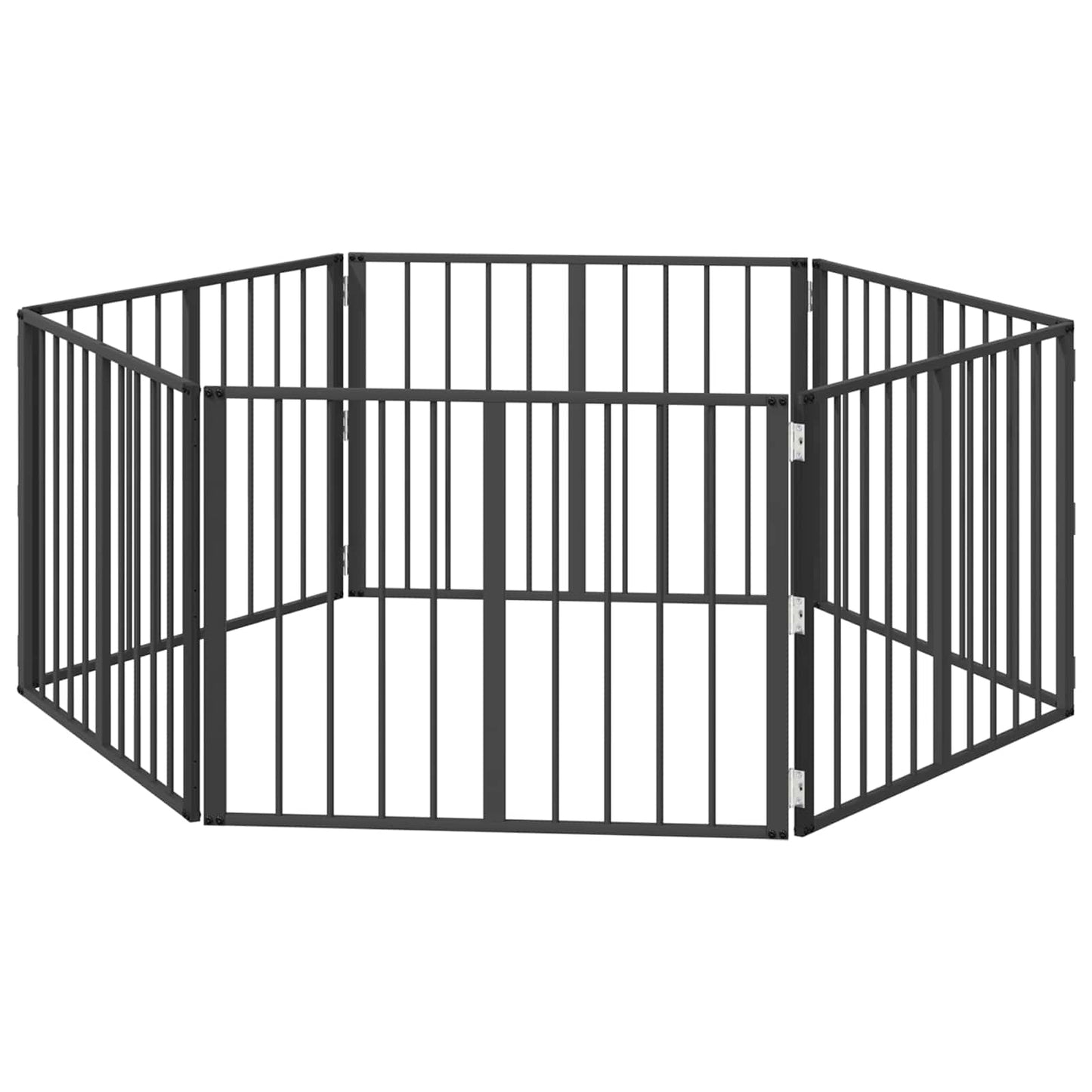 Hundeluke 6 pcs Svart 80 x 60 cm Galvanisert Stål