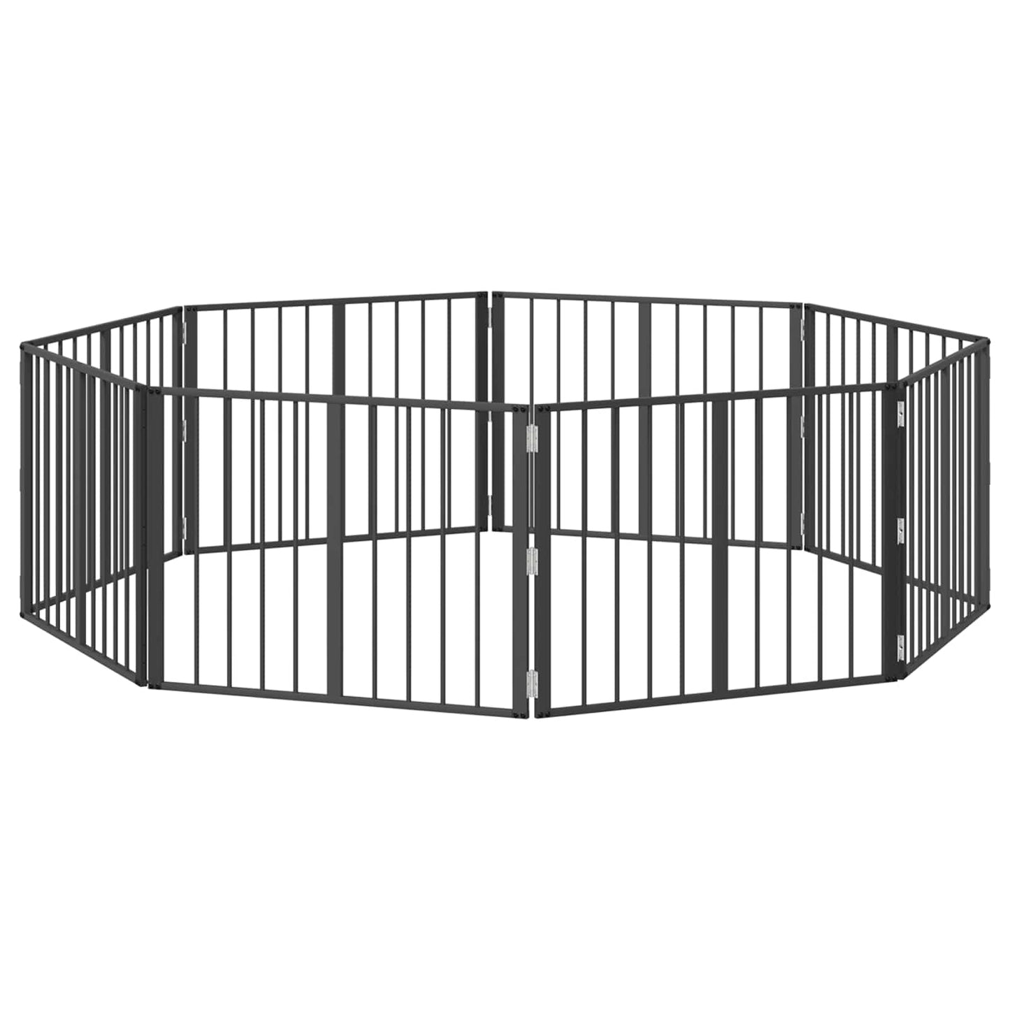 Hundeluke 8 pcs Svart 80 x 60 cm Galvanisert Stål