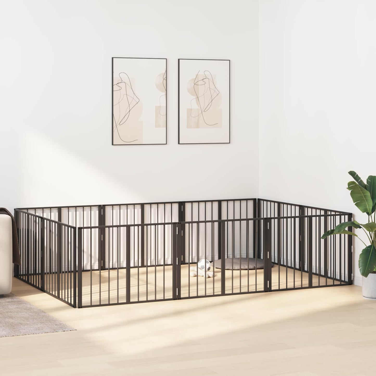 Hundeluke 10 pcs Svart 80 x 60 cm Galvanisert Stål
