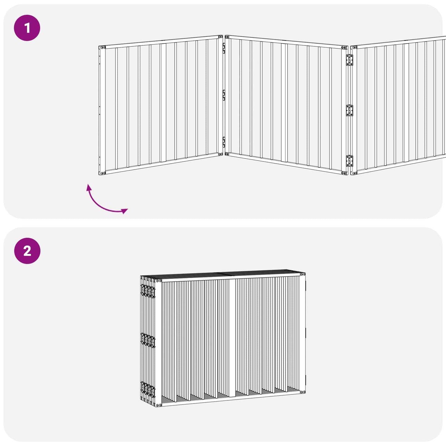 Hundeluke 10 pcs Svart 80 x 60 cm Galvanisert Stål