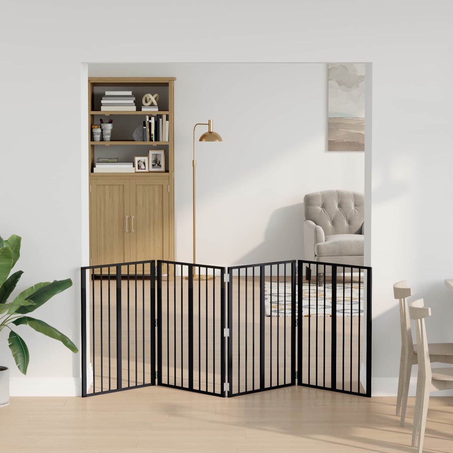 Hundeluke 4 pcs Svart 60 x 80 cm Galvanisert Stål