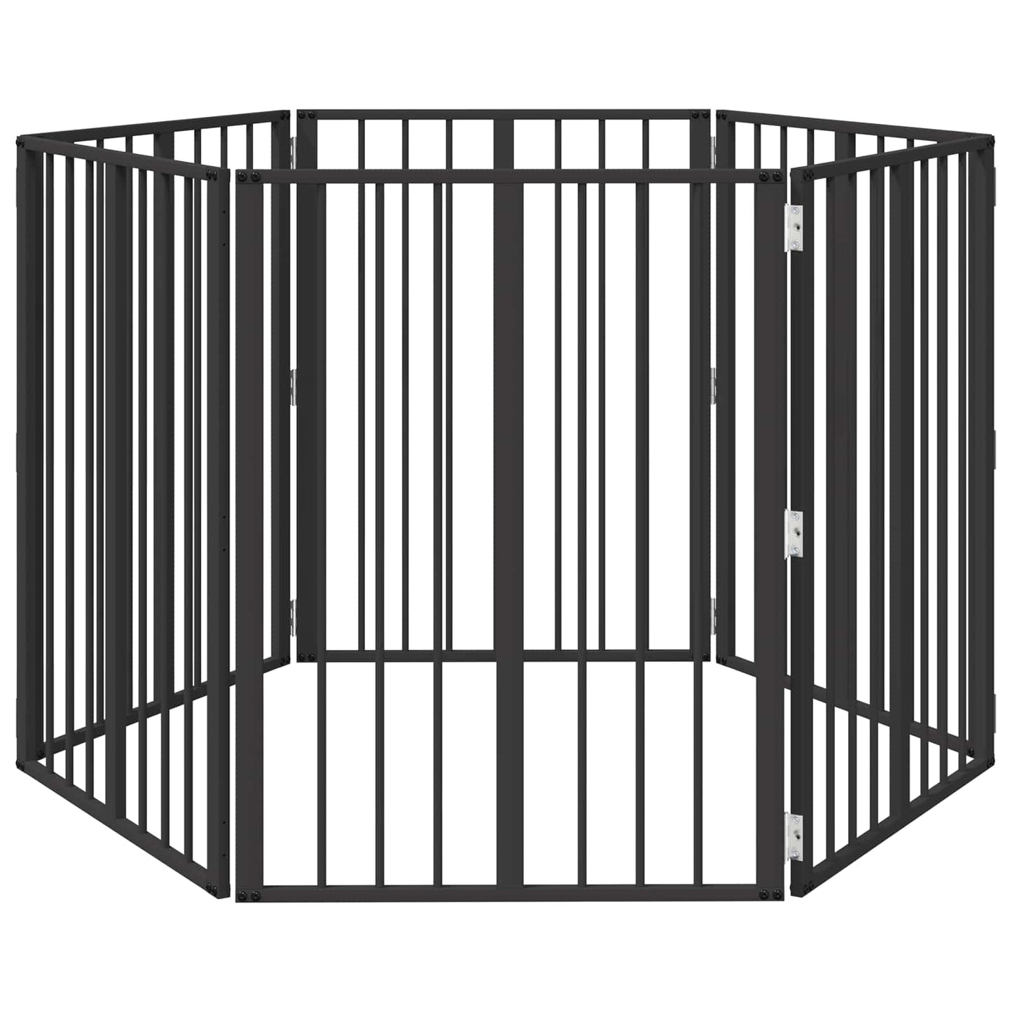 Hundeluke 6 pcs Svart 60 x 80 cm Galvanisert Stål