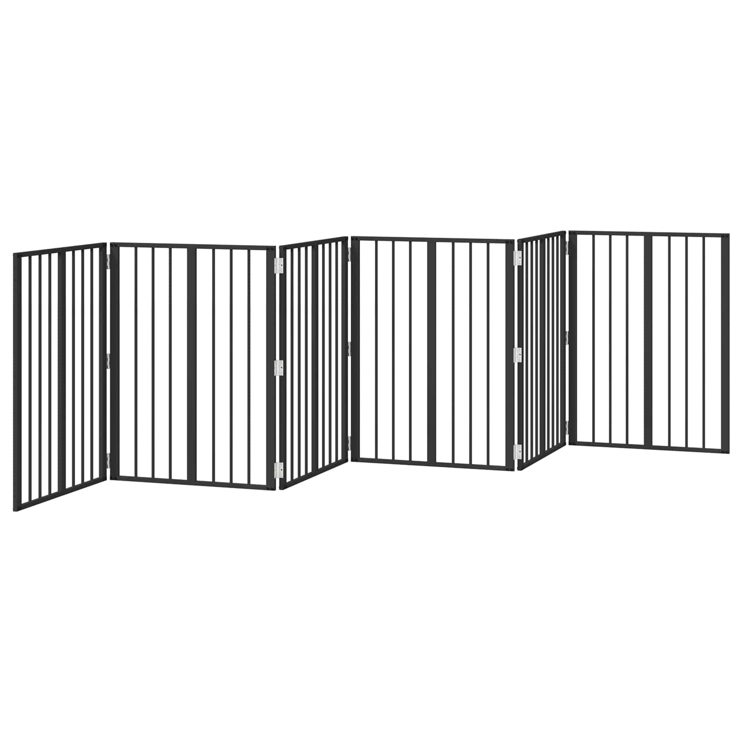 Hundeluke 6 pcs Svart 60 x 80 cm Galvanisert Stål