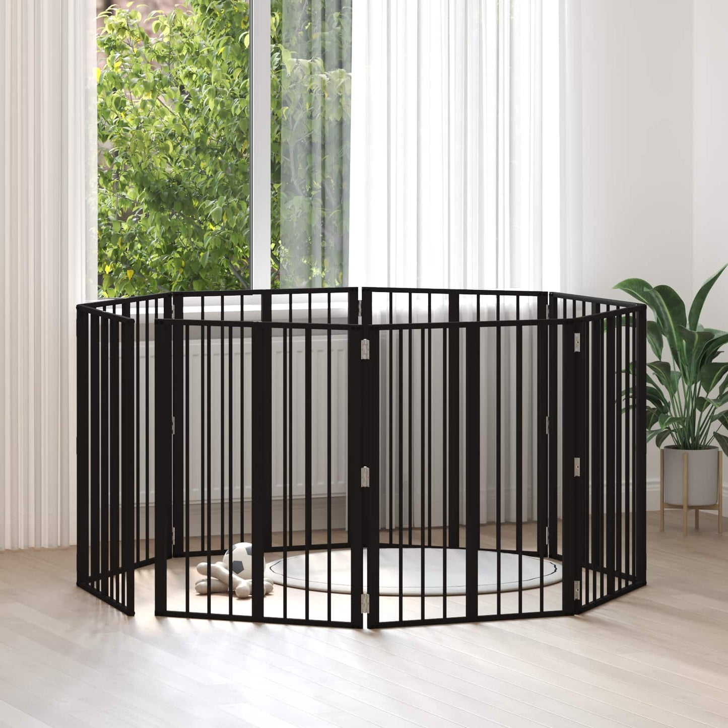 Hundeluke 8 pcs Svart 60 x 80 cm Galvanisert Stål