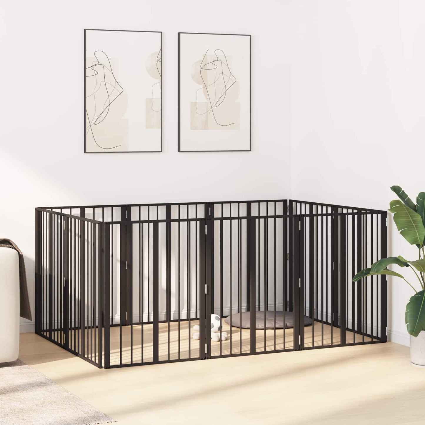 Hundeluke 10 pcs Svart 60 x 80 cm Galvanisert Stål