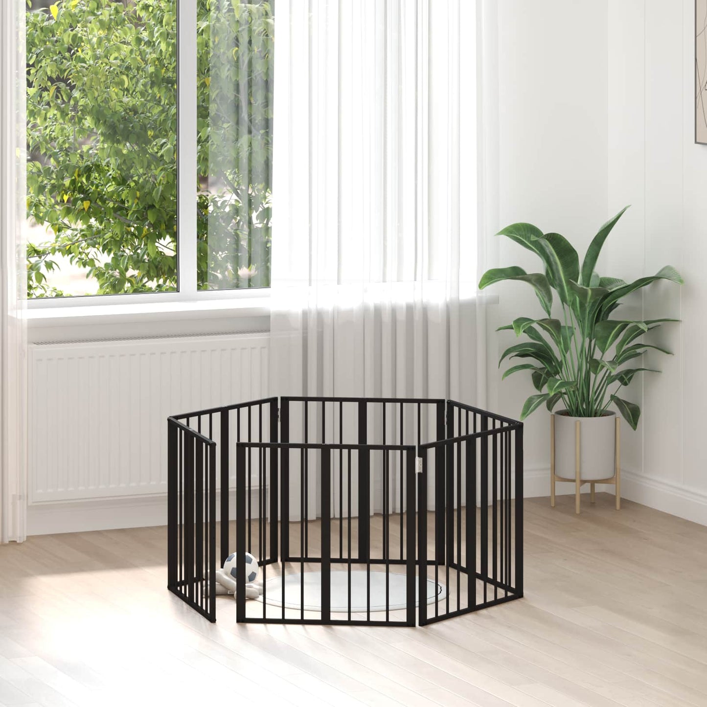 Hundeluke 6 pcs Svart 60 x 60 cm Galvanisert Stål