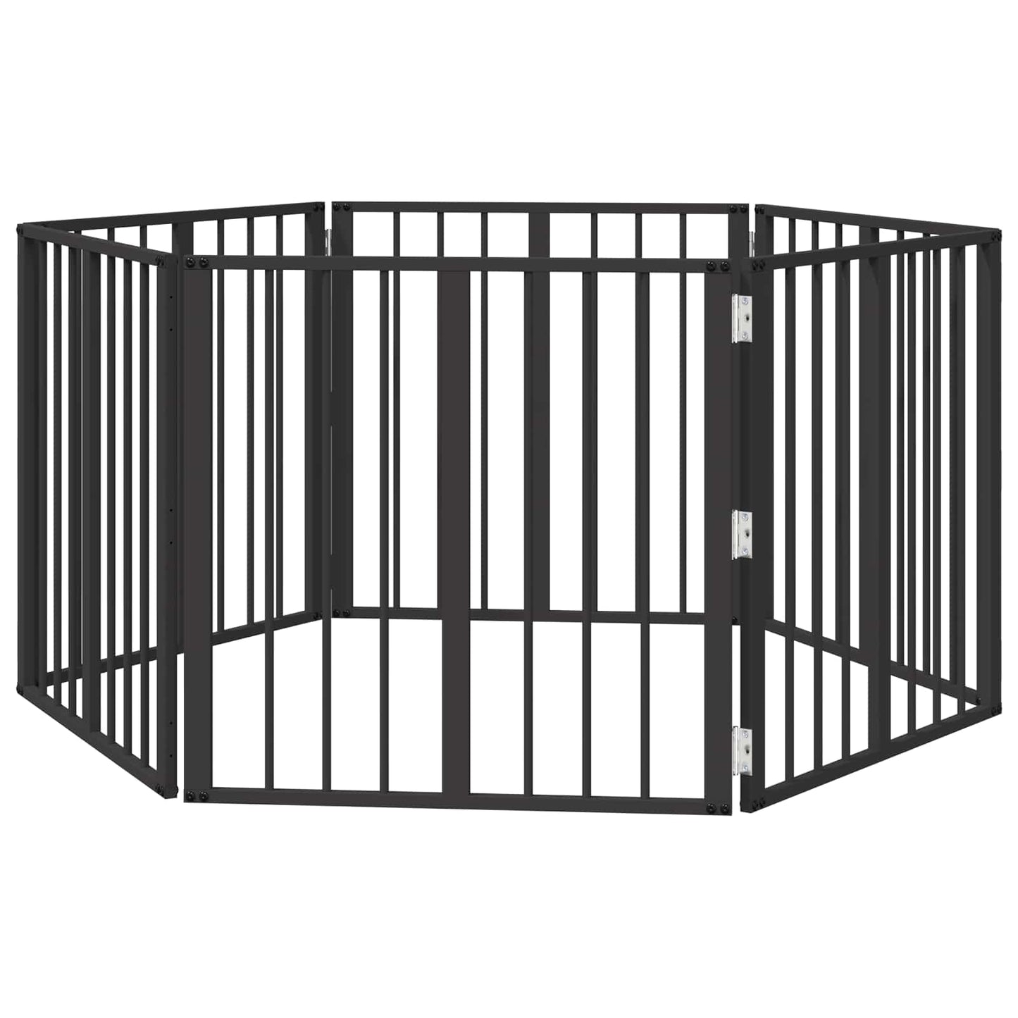 Hundeluke 6 pcs Svart 60 x 60 cm Galvanisert Stål