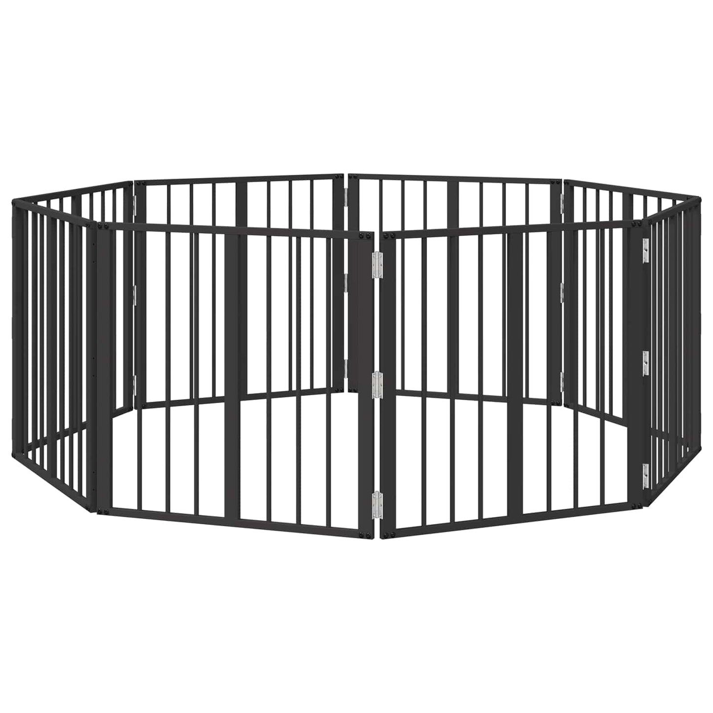Hundeluke 8 pcs Svart 60 x 60 cm Galvanisert Stål