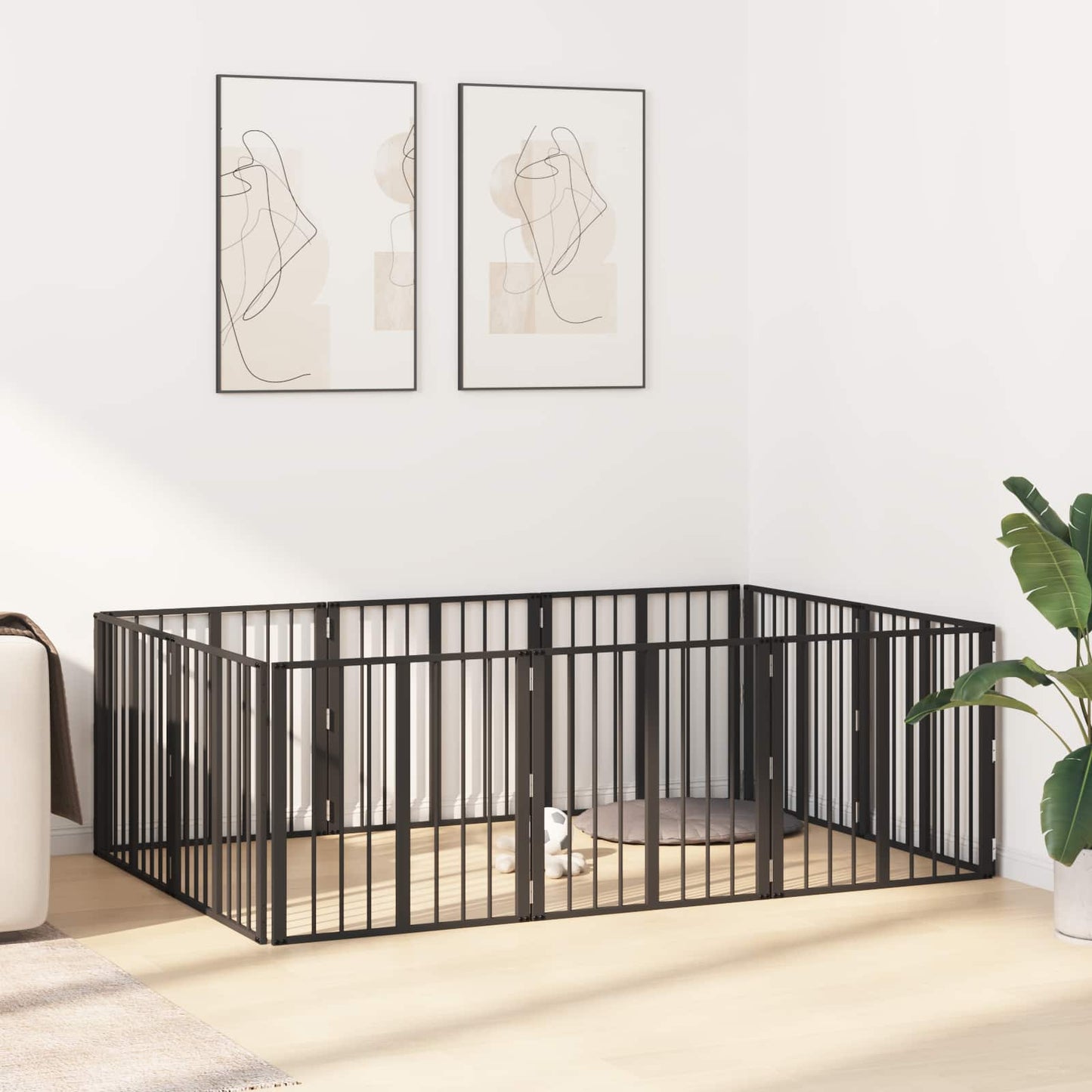 Hundeluke 10 pcs Svart 60 x 60 cm Galvanisert Stål