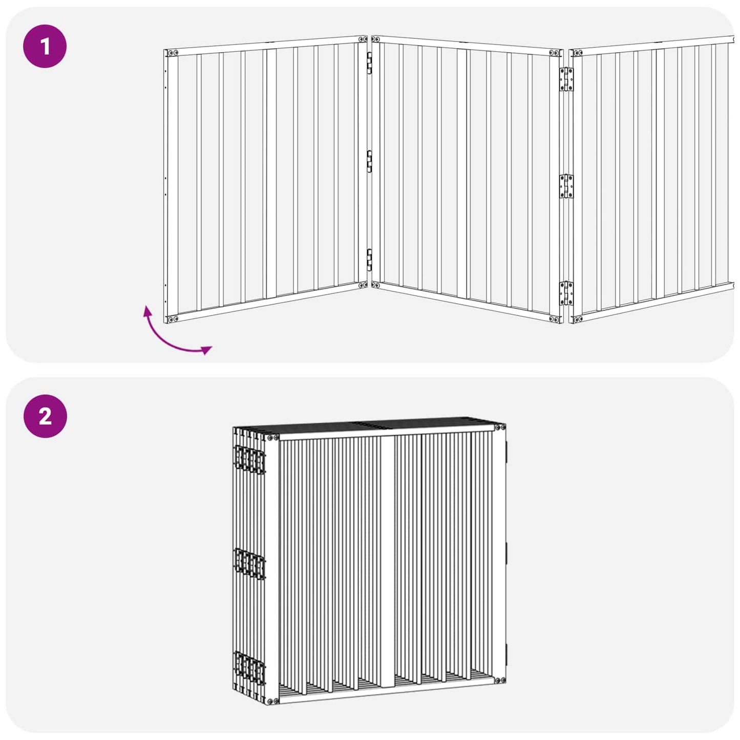 Hundeluke 10 pcs Svart 60 x 60 cm Galvanisert Stål