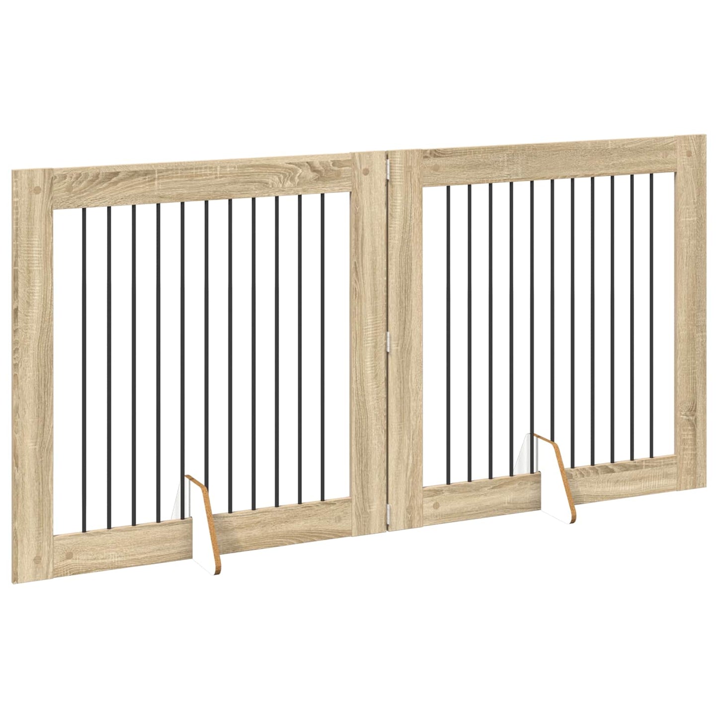 Hundegate med stender 2 pcs Sonoma eik 100 x 100 cm