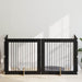 Foldbar hundegitter med stativer 4 pcs Svart eik 401 cm
