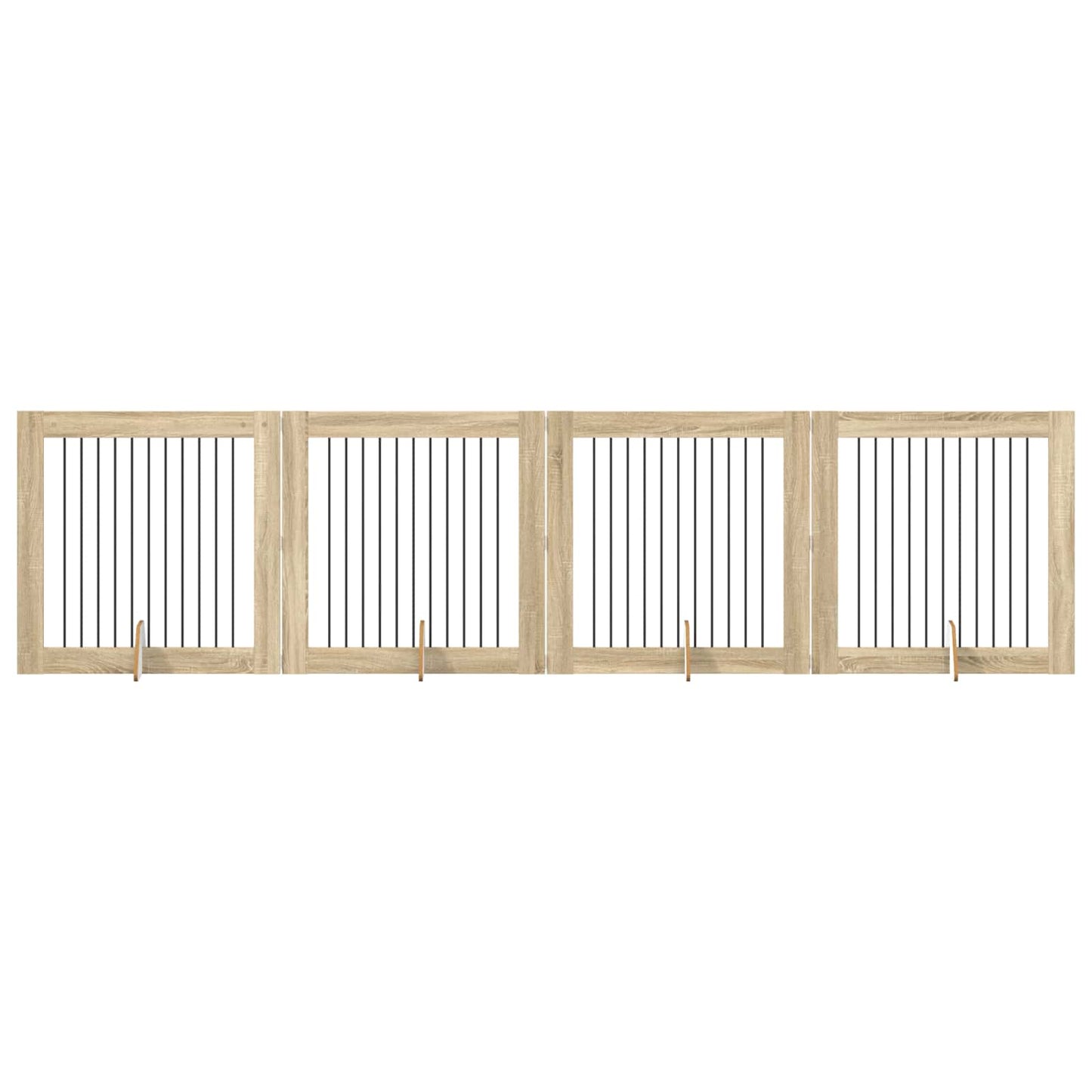 Hundegate med stender 4 pcs Sonoma eik 100 x 100 cm