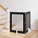 Foldbar hundegitter med stativer 2 pcs Svart eik 160,5 cm