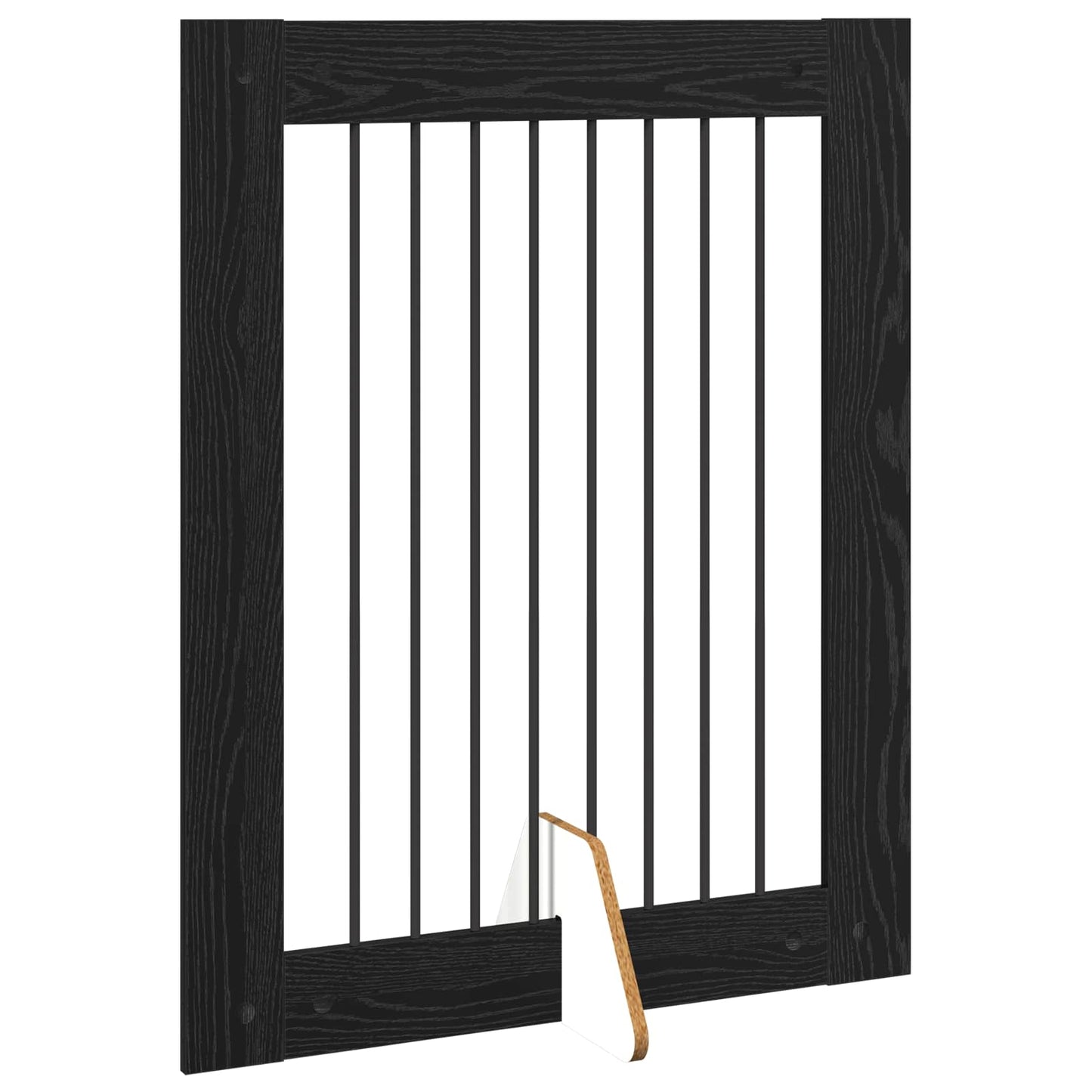 Foldbar hundegitter med stativer 2 pcs Svart eik 160,5 cm