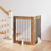 Foldbar hundegitter med stativer 2 pcs Gammelt tre 160,5 cm